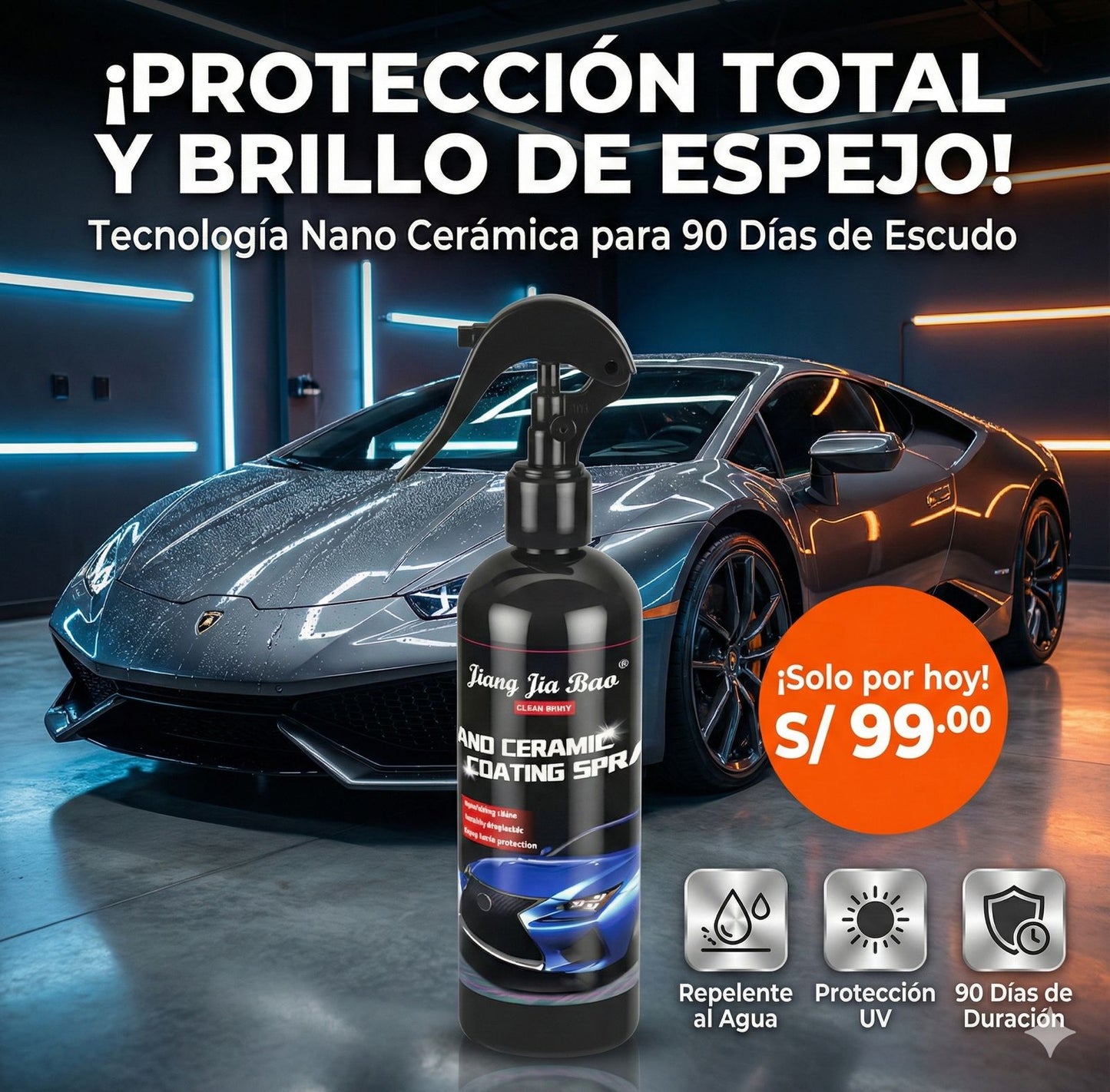 NANO CERAMIC : Evita que el sol y el clima arruinen la pintura original de tu vehículo.